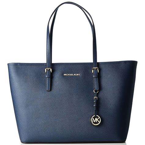 michael kors jet set travel medium tote bag navy|Michael Kors multifunction tote.